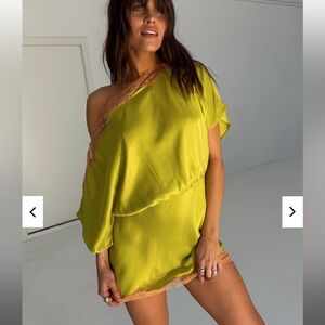 Never Fully Dressed Olive Lace Tilly Dress